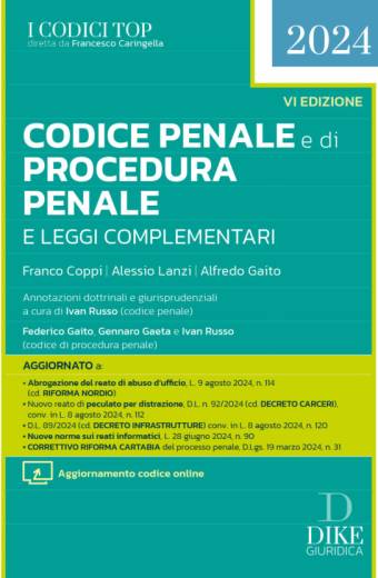 Codice penale e di procedura penale TOP 2024 DIKE