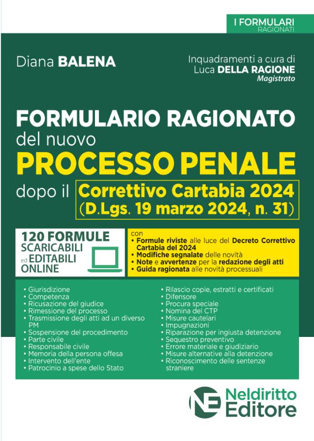 Formulario del nuovo Processo PENALE 2024