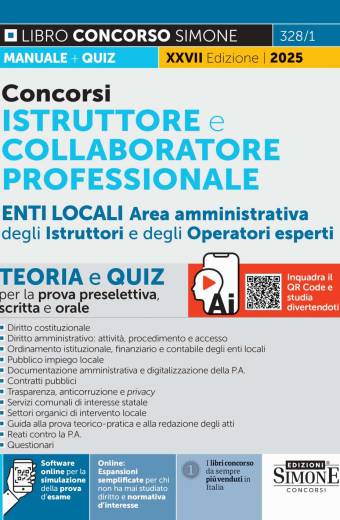 Concorsi Istruttore e Collaboratore Professionale Enti Locali Area Amministrativa degli istruttori e degli Operatori esperti – Teoria e Quiz 2025