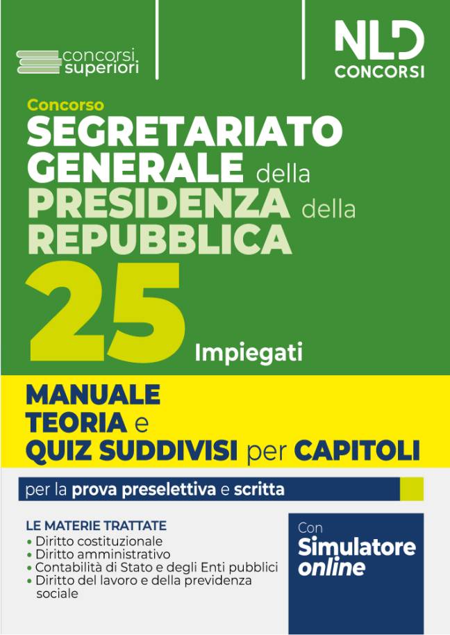 Concorso per 25 posti Segretariato generale Presidenza della Repubblica