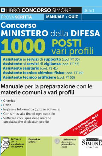 Concorso Ministero della Difesa 1000 Posti vari profili – Manuale