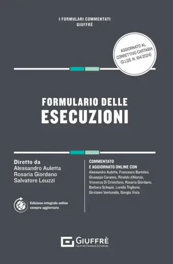 Formulario delle esecuzioni (con versione online) 2025