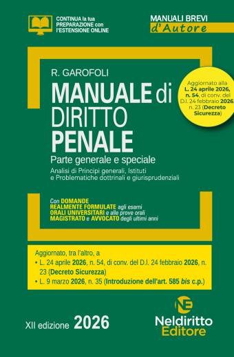 Manuale Breve di Diritto Penale 2026 aggiornato al Decreto Sicurezza