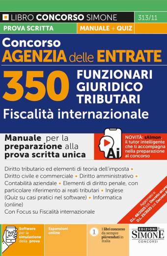 Concorso Agenzia delle Entrate – 350 Funzionari Giuridico Tributari – Fiscalità internazionale – Manuale