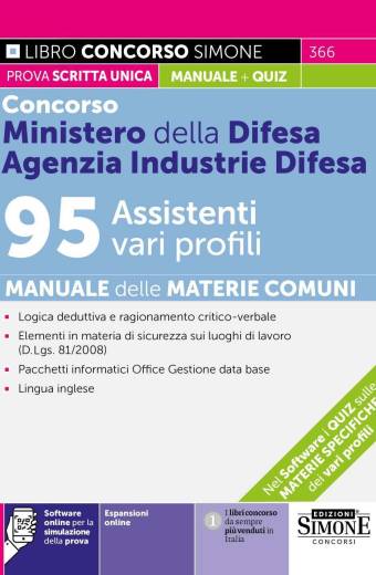 Concorso Ministero della Difesa – Agenzia Industrie Difesa 95 Assistenti vari profili – Manuale
