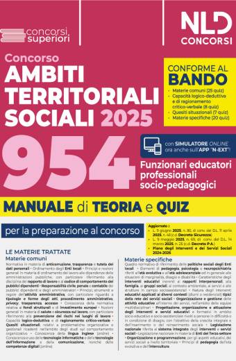 Concorso ATS (Ambiti Territoriali Sociali) per 954 Funzionari Educatori Professionali Socio Pedagogici. Manuale con Teoria e Quiz Conforme al bando