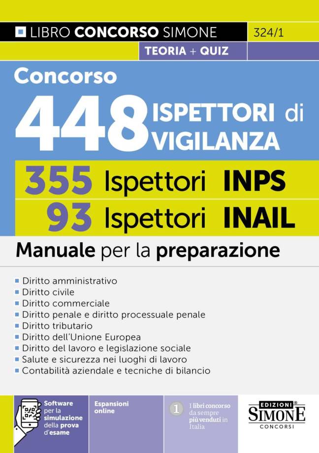 Concorso 448 Ispettori di Vigilanza – 355 Ispettori INPS 93 Ispettori INAIL – Manuale per la preparazione