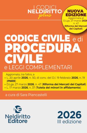Codice Civile e di Procedura Civile Plus Aprile 2026 aggiornato al Mercato dei Capitali