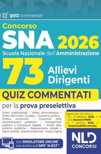 Concorso SNA 2026 per 73 Allievi Dirigenti Quiz Commentati per la prova preselettiva