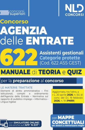 Concorso Agenzia delle Entrate 622 assistenti gestionali Categorie Protette Manuale di Teoria e quiz