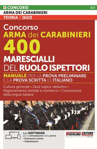 Concorso Arma dei Carabinieri 400 Marescialli del ruolo Ispettori